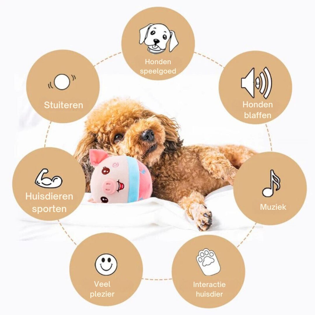 FurBounce Buddy Actief bewegend pluchen speelgoed voor dieren